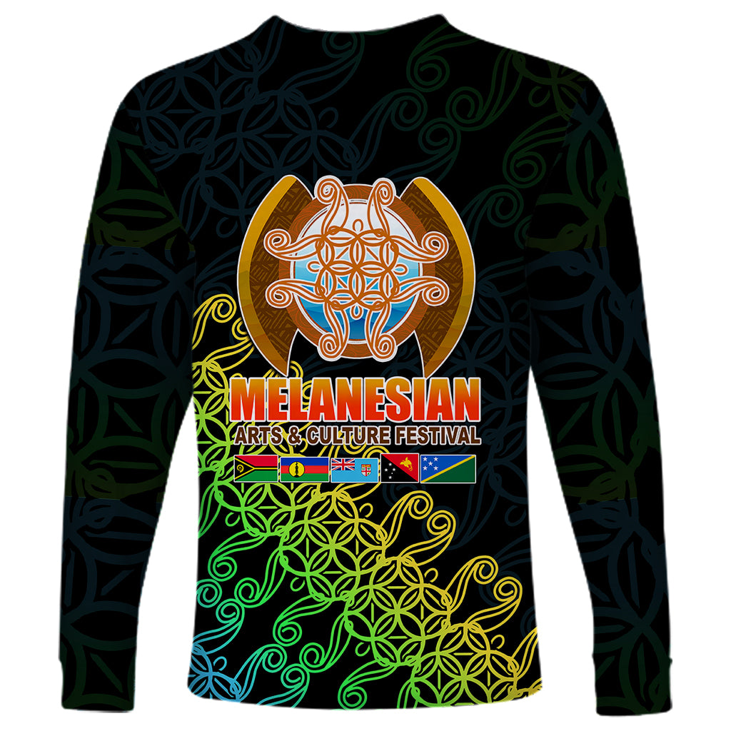 Melanesian Festival 2023 Long Sleeve Shirt Fest'Napuan Black Style LT6 - Wonder Print Shop