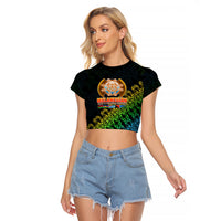 Melanesian Festival 2023 Raglan Cropped T Shirt Fest'Napuan Black Style LT6 - Wonder Print Shop