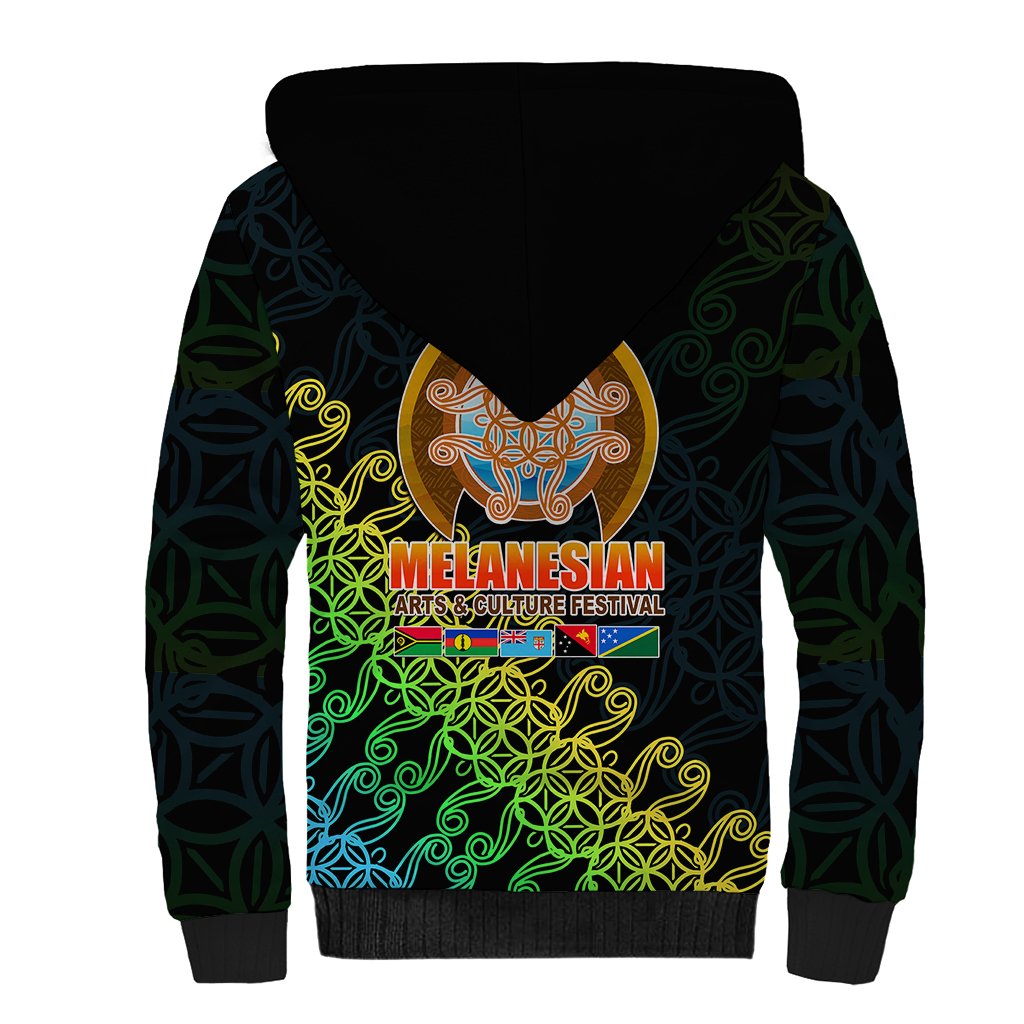 Melanesian Festival 2023 Sherpa Hoodie Fest'Napuan Black Style LT6 - Wonder Print Shop