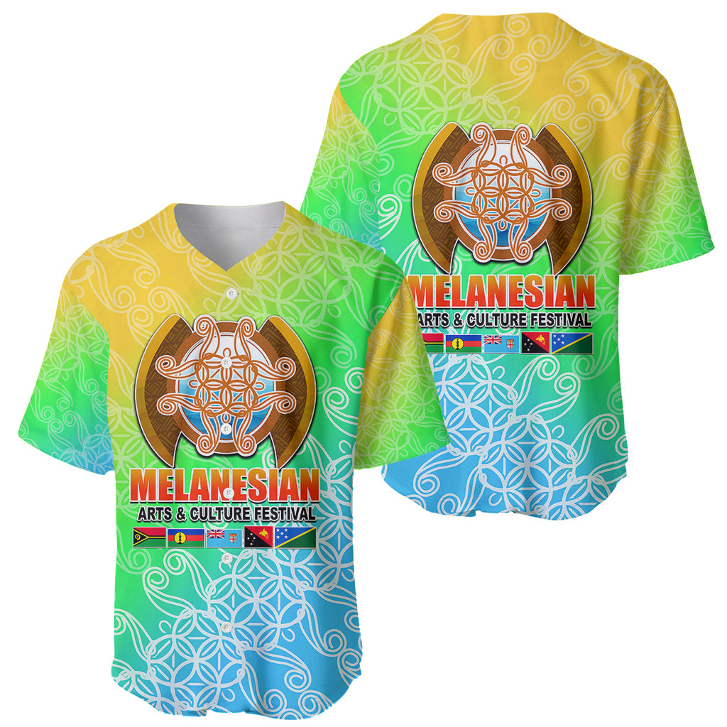 Melanesian Festival 2023 Baseball Jersey Fest'Napuan Colorful Style LT6 - Wonder Print Shop