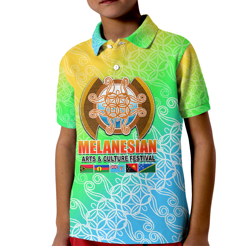 Melanesian Festival 2023 Kid Polo Shirt Fest'Napuan Colorful Style LT6 - Wonder Print Shop