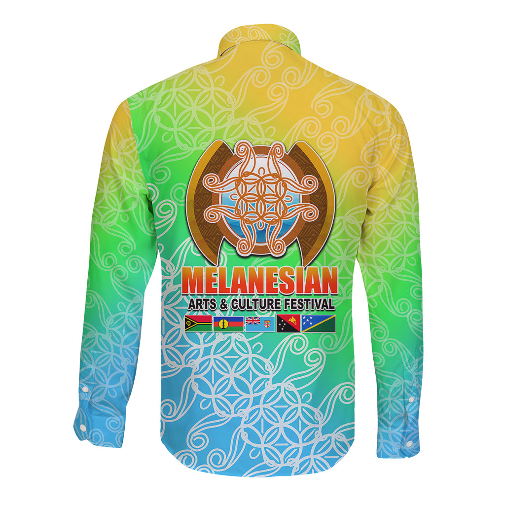 Melanesian Festival 2023 Long Sleeve Button Shirt Fest'Napuan Colorful Style LT6 - Wonder Print Shop