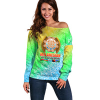 Melanesian Festival 2023 Off Shoulder Sweater Fest'Napuan Colorful Style LT6 - Wonder Print Shop