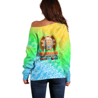 Melanesian Festival 2023 Off Shoulder Sweater Fest'Napuan Colorful Style LT6 - Wonder Print Shop