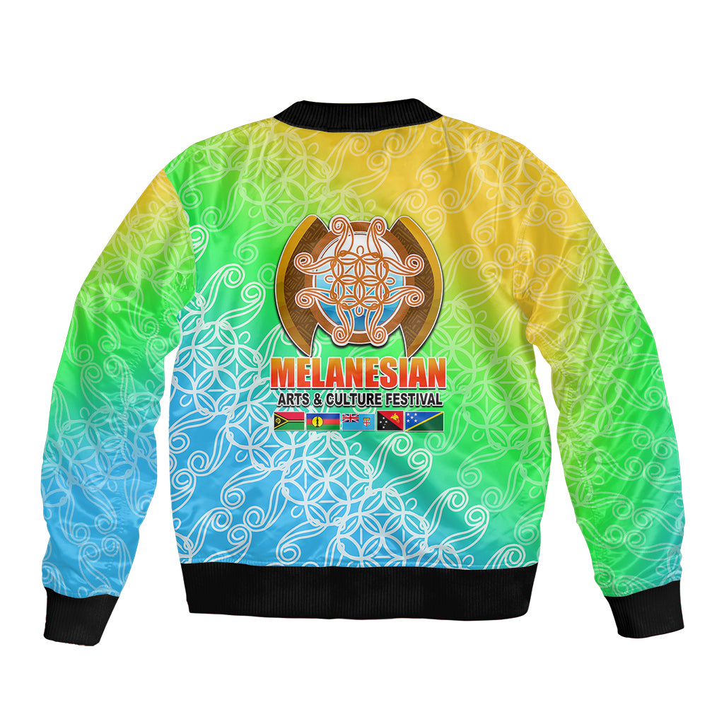 Melanesian Festival 2023 Sleeve Zip Bomber Jacket Fest'Napuan Colorful Style LT6 - Wonder Print Shop