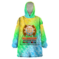 Melanesian Festival 2023 Wearable Blanket Hoodie Fest'Napuan Colorful Style LT6 - Wonder Print Shop