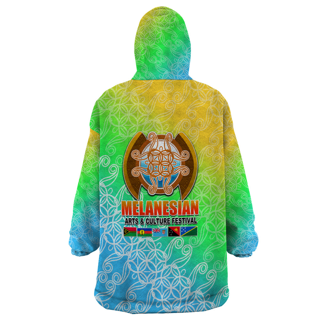 Melanesian Festival 2023 Wearable Blanket Hoodie Fest'Napuan Colorful Style LT6 - Wonder Print Shop