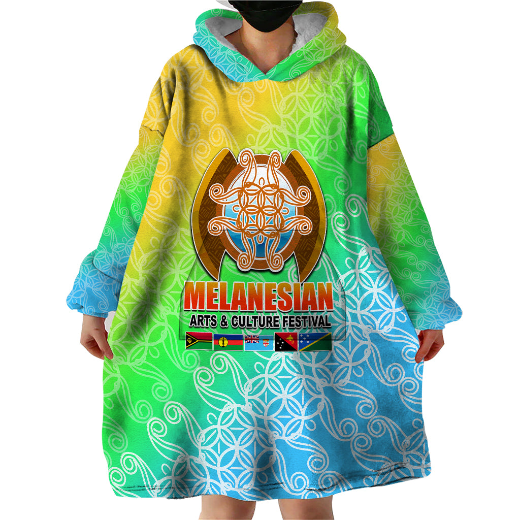 Melanesian Festival 2023 Wearable Blanket Hoodie Fest'Napuan Colorful Style LT6 - Wonder Print Shop