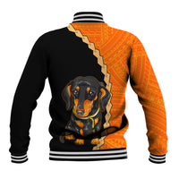 Custom Dachshund Dog Baseball Jacket With Polynesian Tribal Tattoo LT6 - Wonder Print Shop
