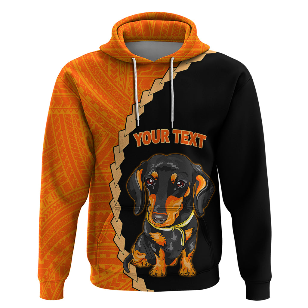 Custom Dachshund Dog Hoodie With Polynesian Tribal Tattoo LT6 - Wonder Print Shop