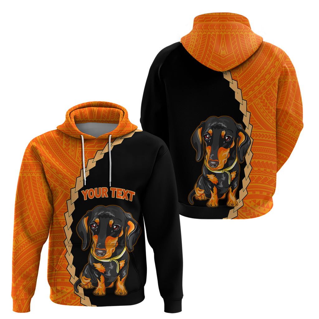 Custom Dachshund Dog Hoodie With Polynesian Tribal Tattoo LT6 - Wonder Print Shop