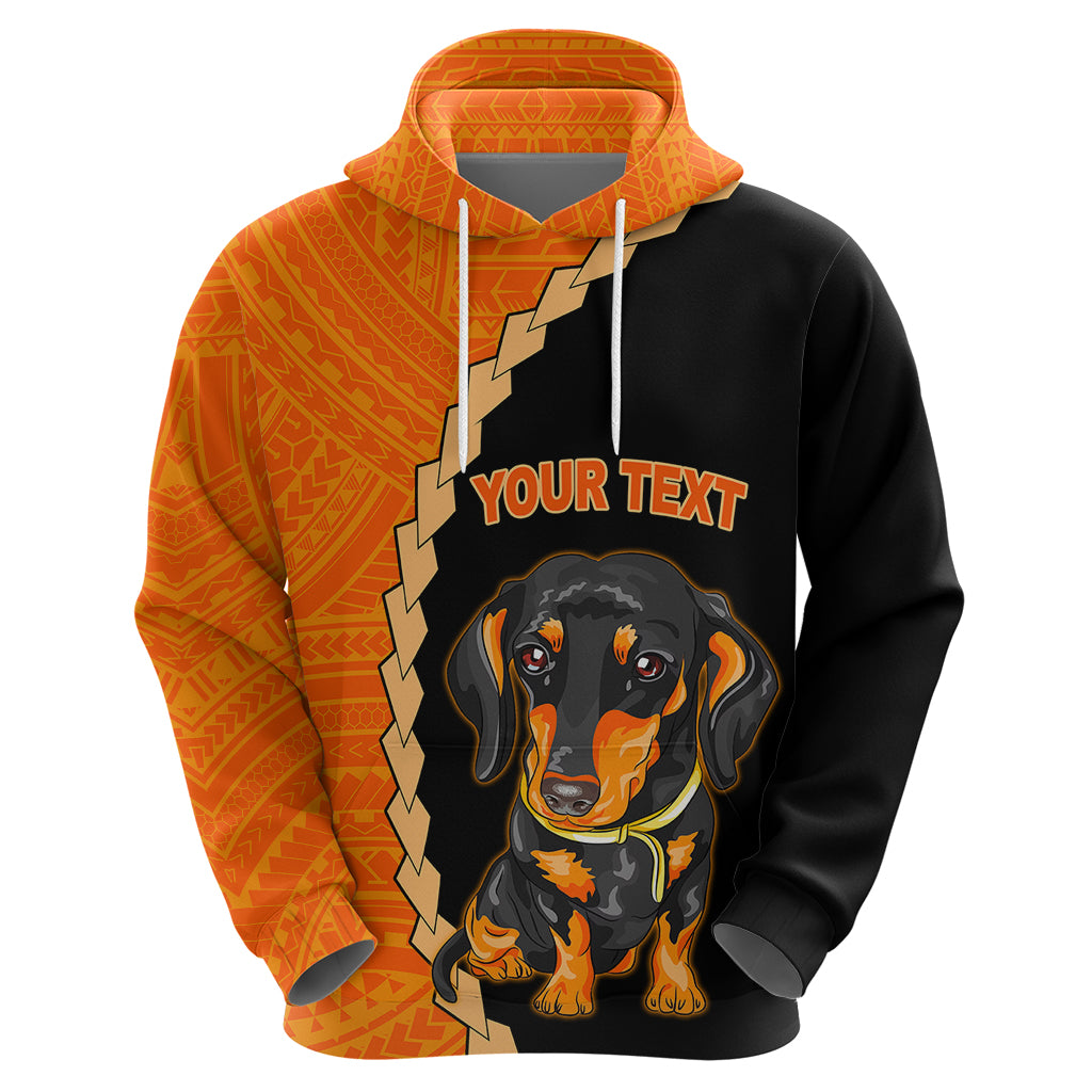 Custom Dachshund Dog Hoodie With Polynesian Tribal Tattoo LT6 - Wonder Print Shop