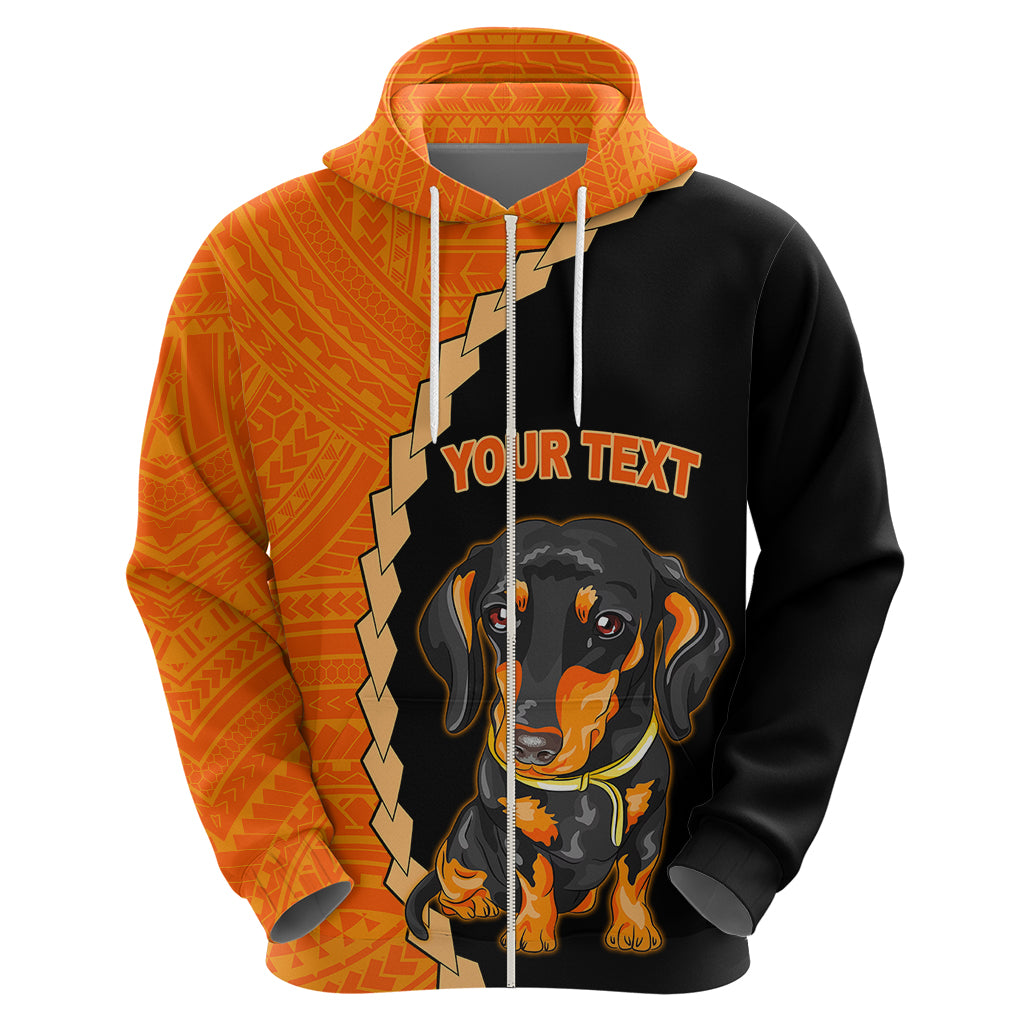 Custom Dachshund Dog Hoodie With Polynesian Tribal Tattoo LT6 - Wonder Print Shop