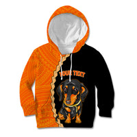 Custom Dachshund Dog Kid Hoodie With Polynesian Tribal Tattoo LT6 - Wonder Print Shop