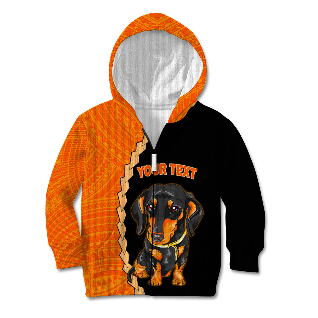 Custom Dachshund Dog Kid Hoodie With Polynesian Tribal Tattoo LT6 - Wonder Print Shop