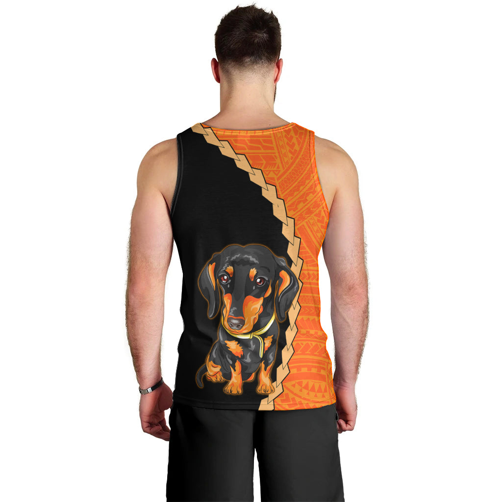custom-dachshund-dog-men-tank-top-with-polynesian-tribal-tattoo