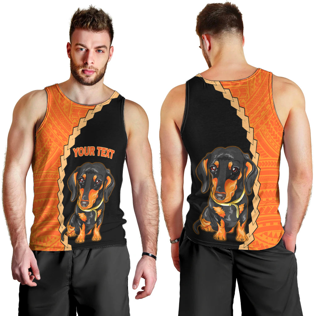 custom-dachshund-dog-men-tank-top-with-polynesian-tribal-tattoo