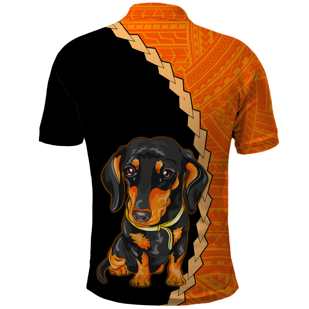 Custom Dachshund Dog Polo Shirt With Polynesian Tribal Tattoo LT6 - Wonder Print Shop