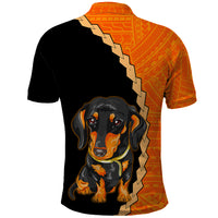 Custom Dachshund Dog Polo Shirt With Polynesian Tribal Tattoo LT6 - Wonder Print Shop