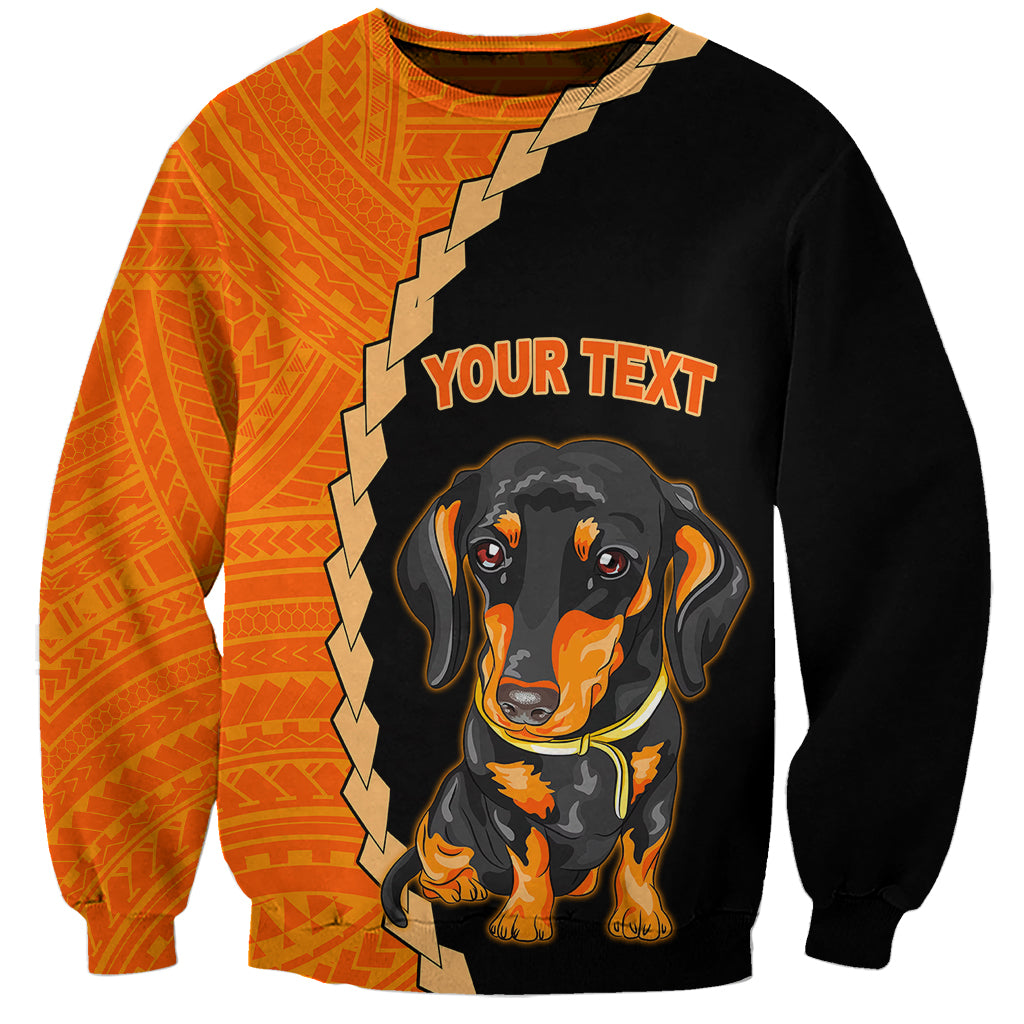 Custom Dachshund Dog Sweatshirt With Polynesian Tribal Tattoo LT6 - Wonder Print Shop