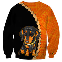 Custom Dachshund Dog Sweatshirt With Polynesian Tribal Tattoo LT6 - Wonder Print Shop