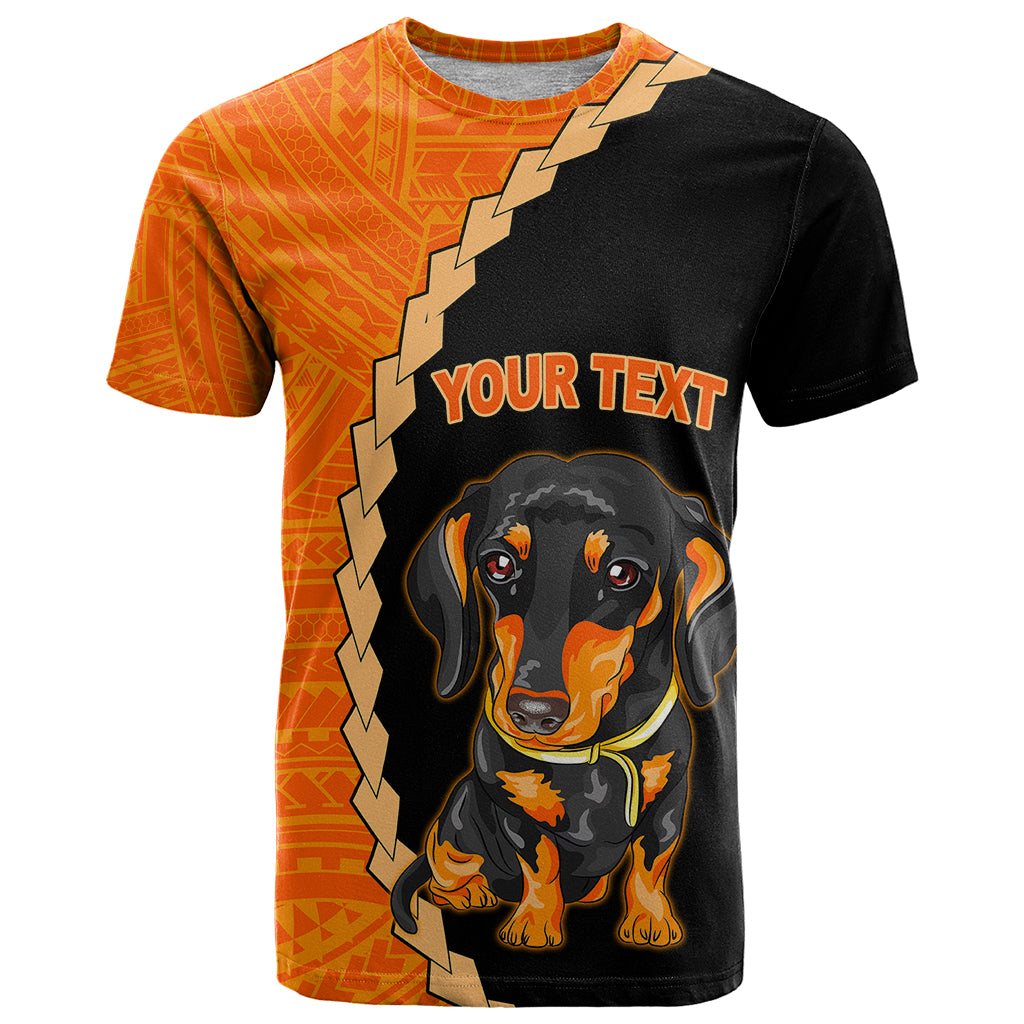 Custom Dachshund Dog T Shirt With Polynesian Tribal Tattoo LT6 - Wonder Print Shop