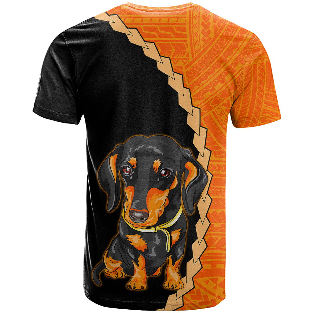 Custom Dachshund Dog T Shirt With Polynesian Tribal Tattoo LT6 - Wonder Print Shop