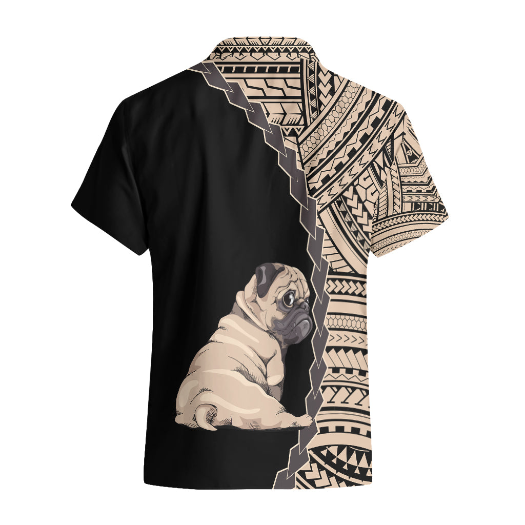 Custom Pug Dog Hawaiian Shirt With Polynesian Tribal Tattoo LT6 - Wonder Print Shop