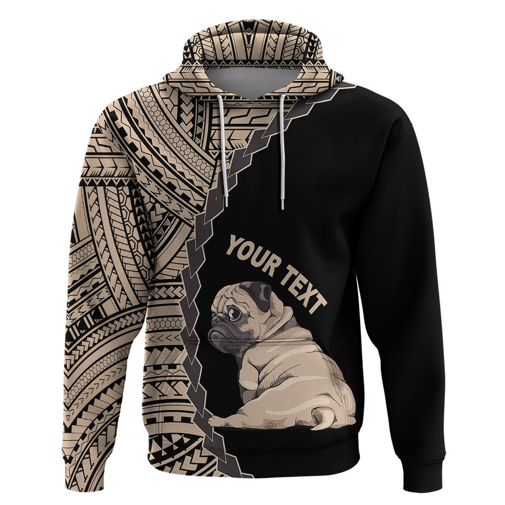 Custom Pug Dog Hoodie With Polynesian Tribal Tattoo LT6 - Wonder Print Shop