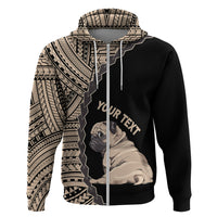 Custom Pug Dog Hoodie With Polynesian Tribal Tattoo LT6 - Wonder Print Shop