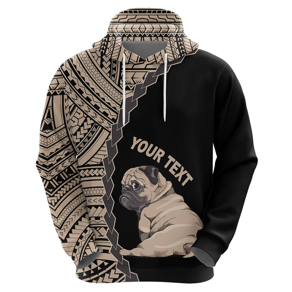 Custom Pug Dog Hoodie With Polynesian Tribal Tattoo LT6 - Wonder Print Shop
