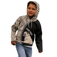 Custom Pug Dog Kid Hoodie With Polynesian Tribal Tattoo LT6 - Wonder Print Shop