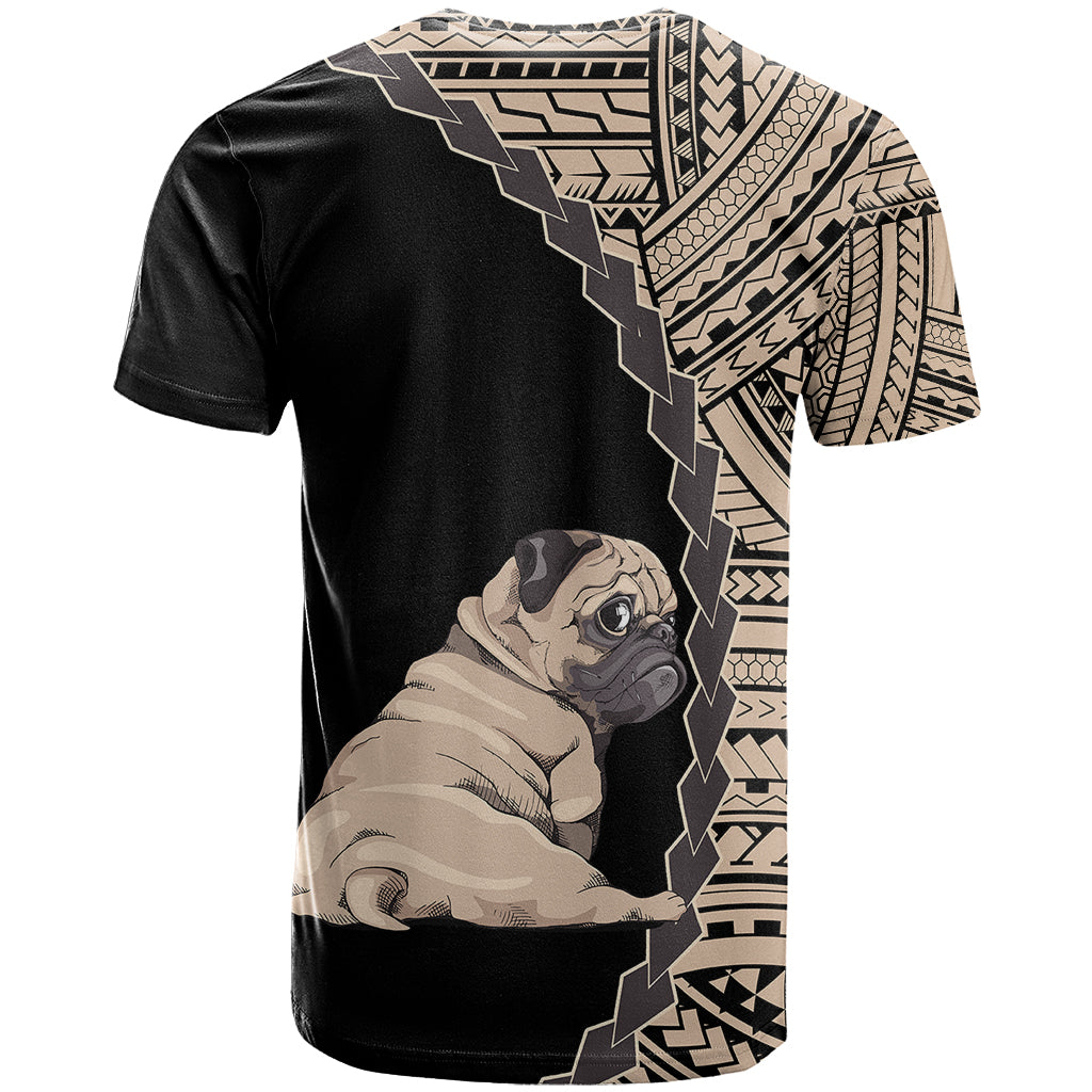 Custom Pug Dog T Shirt With Polynesian Tribal Tattoo LT6 - Wonder Print Shop