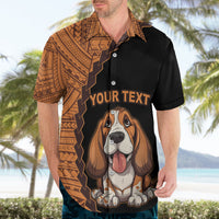 Custom Basset Hound Dog Hawaiian Shirt With Polynesian Tribal Tattoo LT6 - Wonder Print Shop