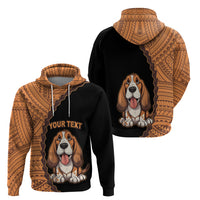 Custom Basset Hound Dog Hoodie With Polynesian Tribal Tattoo LT6 - Wonder Print Shop