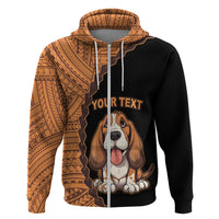 Custom Basset Hound Dog Hoodie With Polynesian Tribal Tattoo LT6 - Wonder Print Shop