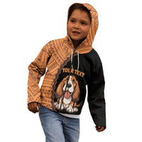 Custom Basset Hound Dog Kid Hoodie With Polynesian Tribal Tattoo LT6 - Wonder Print Shop