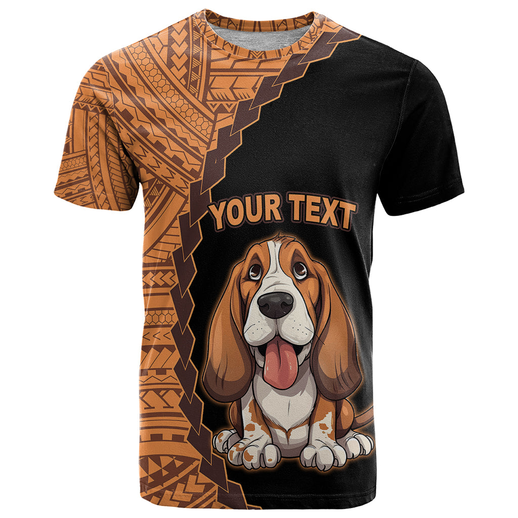 Custom Basset Hound Dog T Shirt With Polynesian Tribal Tattoo LT6 - Wonder Print Shop
