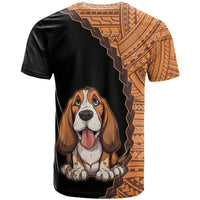 Custom Basset Hound Dog T Shirt With Polynesian Tribal Tattoo LT6 - Wonder Print Shop