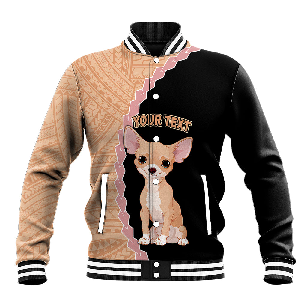Custom Chihuahua Dog Baseball Jacket With Polynesian Tribal Tattoo LT6 - Wonder Print Shop