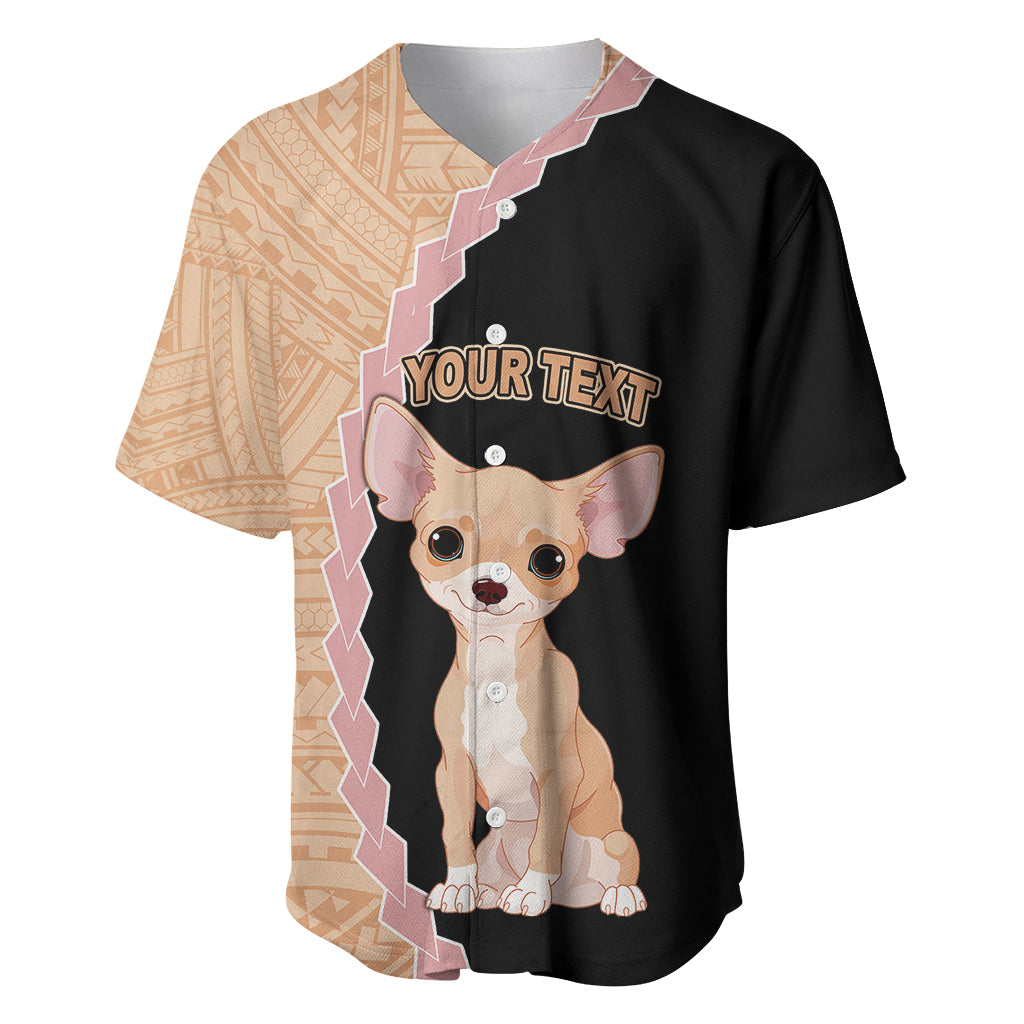 Custom Chihuahua Dog Baseball Jersey With Polynesian Tribal Tattoo LT6 - Wonder Print Shop