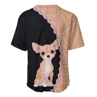 Custom Chihuahua Dog Baseball Jersey With Polynesian Tribal Tattoo LT6 - Wonder Print Shop