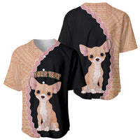 Custom Chihuahua Dog Baseball Jersey With Polynesian Tribal Tattoo LT6 - Wonder Print Shop
