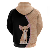 Custom Chihuahua Dog Hoodie With Polynesian Tribal Tattoo LT6 - Wonder Print Shop
