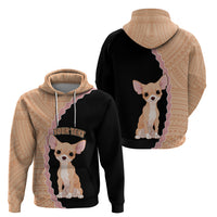 Custom Chihuahua Dog Hoodie With Polynesian Tribal Tattoo LT6 - Wonder Print Shop