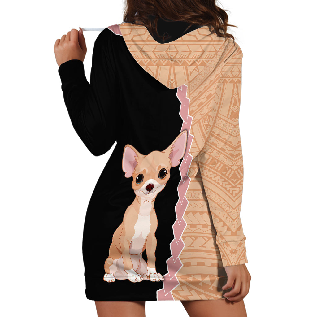 Custom Chihuahua Dog Hoodie Dress With Polynesian Tribal Tattoo LT6 - Wonder Print Shop