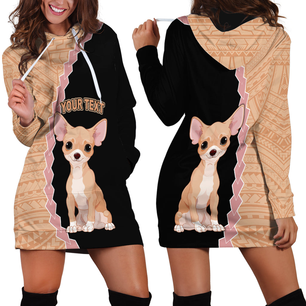 Custom Chihuahua Dog Hoodie Dress With Polynesian Tribal Tattoo LT6 - Wonder Print Shop