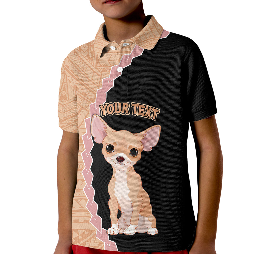 Custom Chihuahua Dog Kid Polo Shirt With Polynesian Tribal Tattoo LT6 - Wonder Print Shop