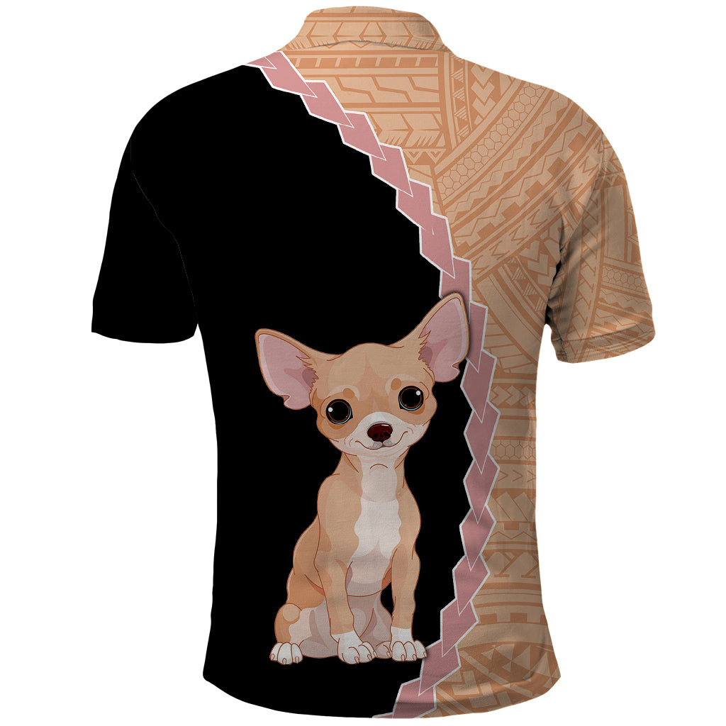 Custom Chihuahua Dog Polo Shirt With Polynesian Tribal Tattoo LT6 - Wonder Print Shop