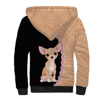 Custom Chihuahua Dog Sherpa Hoodie With Polynesian Tribal Tattoo LT6 - Wonder Print Shop